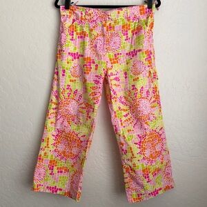Lilly Pulitzer Women's Vintage Mosaic Sun Cargo Capri Pants Sz 6